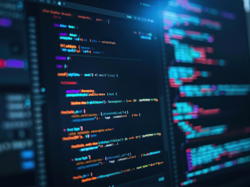 A laptop showing code